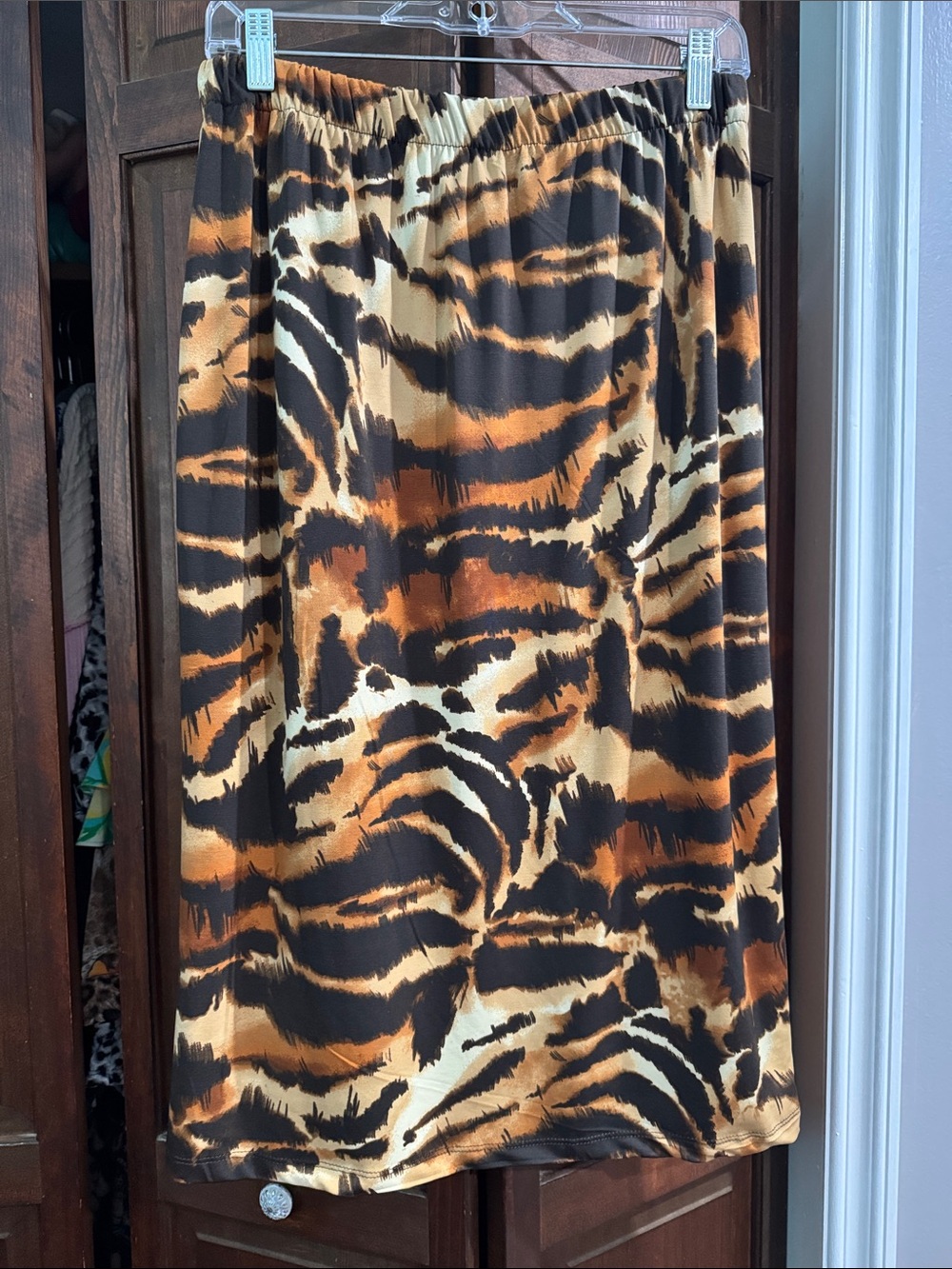 Zadie B’s Women's Animal Print Midi Skirt - Brown/Black